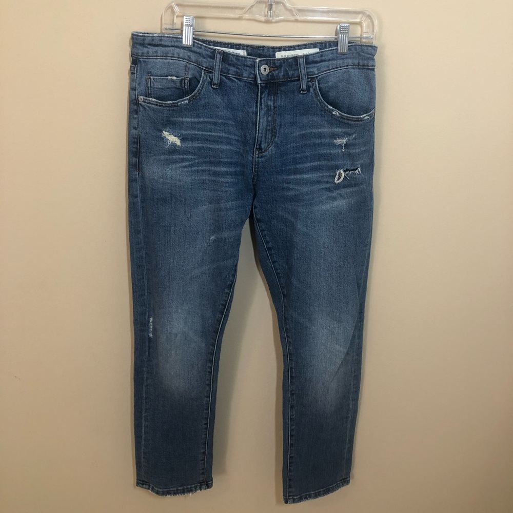 Anthropologie Pilcro and the Letterpress Denim Slim Boyfriend Jeans Distressed